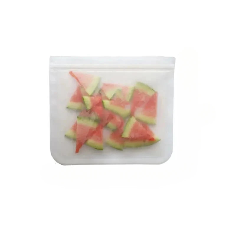 Food-Grade Silicone Storage Bags, Stand-Up Design, 3 Sizes