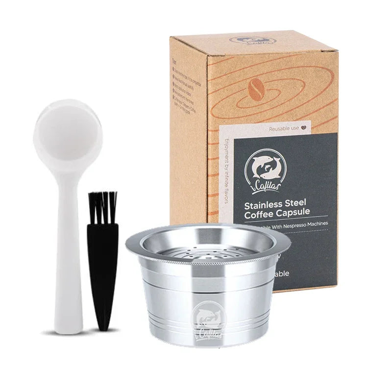 ICAFILAS Stainless Steel Refillable Reusable Coffee Capsules for Cafissimo PURE/K FEE for Caffitaly and Tchibo Machines