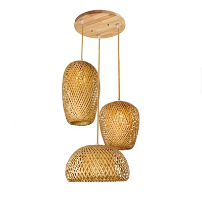 Hand-Woven Bamboo Pendant Light | Natural Wood Lampshade | ZODOLAMP