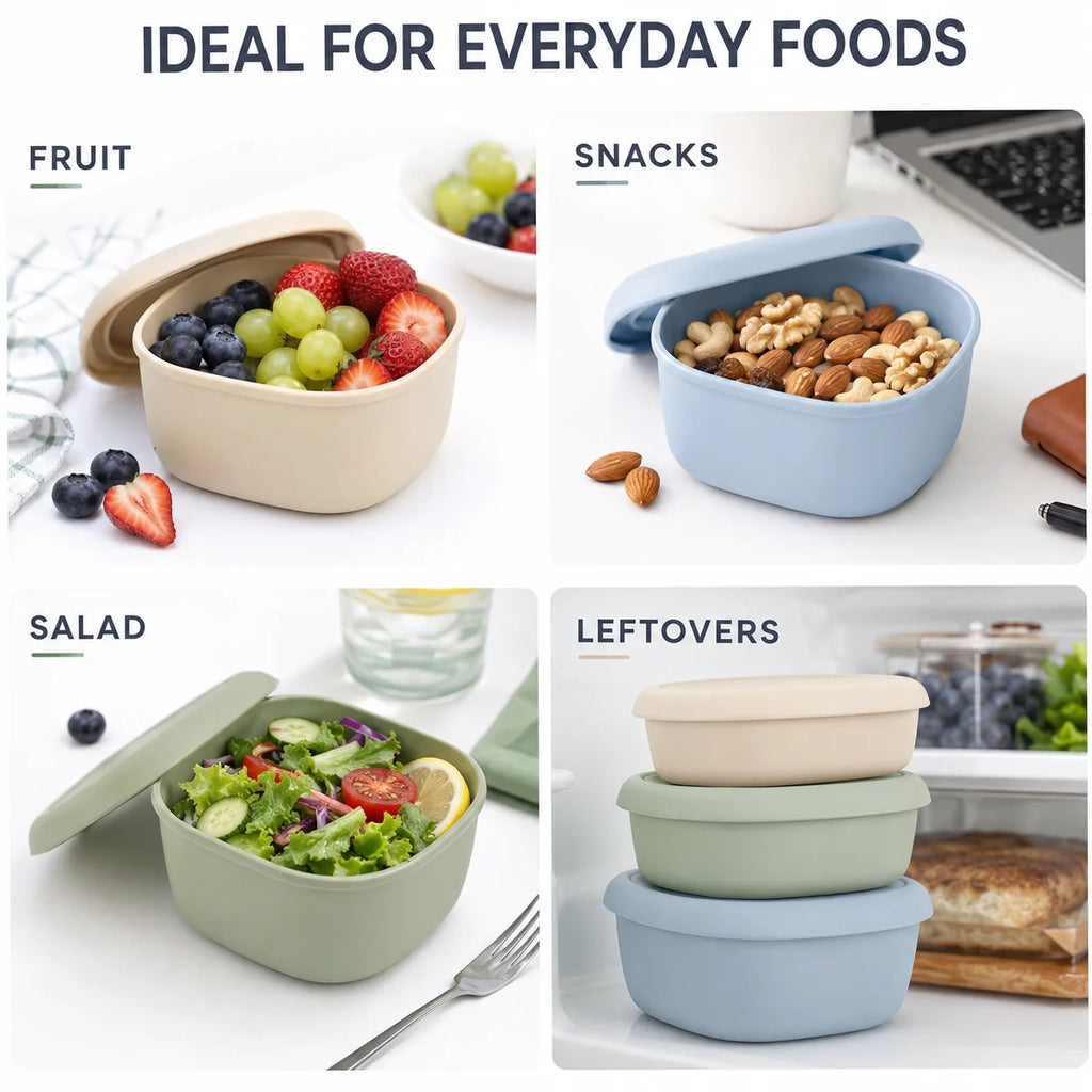 Nesting Silicone Food Containers, Set of 3