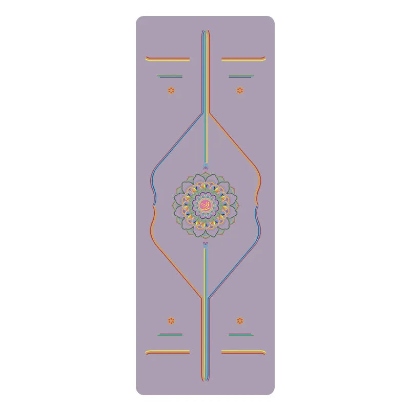 PU and Rubber Yoga Mat with Alignment Guide Lines, 5 mm