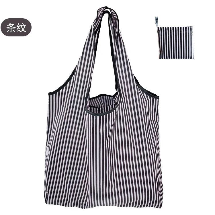 KindFuny Foldable Reusable Shopping Tote Bag – Large Eco-Friendly Grocery Bag | 32 Prints