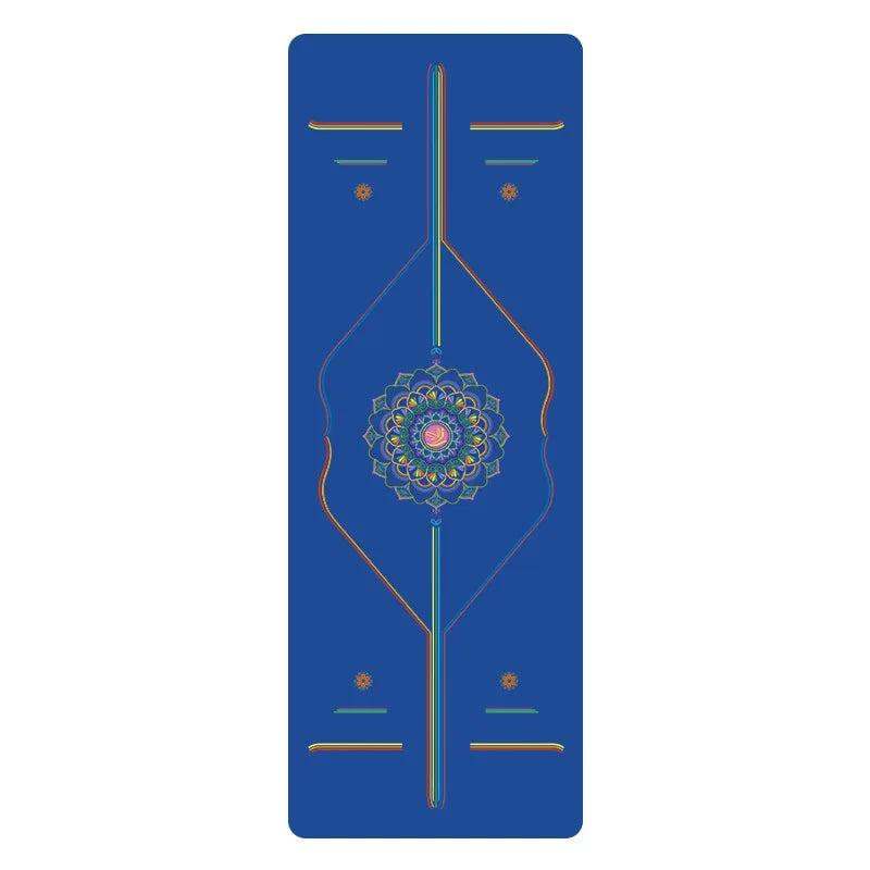 PU and Rubber Yoga Mat with Alignment Guide Lines, 5 mm