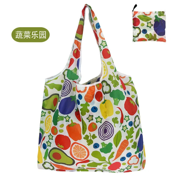 KindFuny Foldable Reusable Shopping Tote Bag – Large Eco-Friendly Grocery Bag | 32 Prints