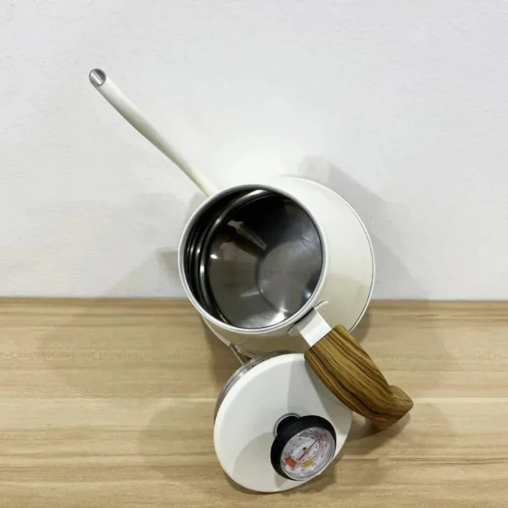 Stainless Steel Gooseneck Pour-Over Kettle with Built-In Thermometer – Hand Drip Coffee Pot