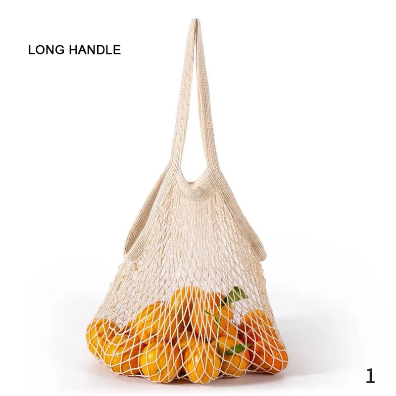 Cotton Mesh Produce Bags - Reusable Washable Net Bags for Fruits & Vegetables