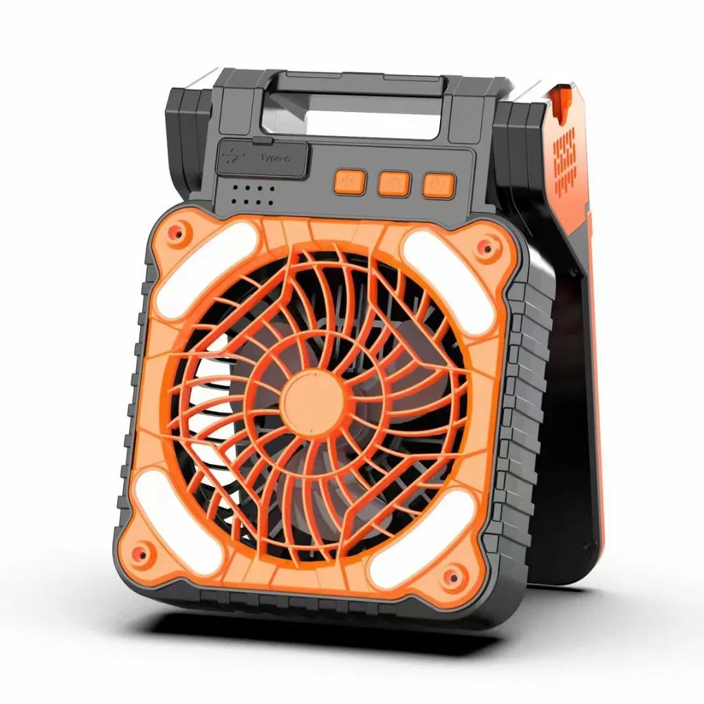 Solar-Powered Portable Fan with LED Lantern & Power Bank | Himist