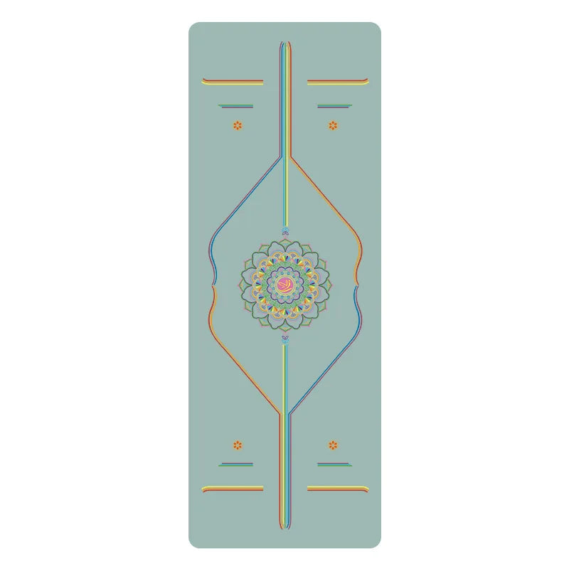 PU and Rubber Yoga Mat with Alignment Guide Lines, 5 mm