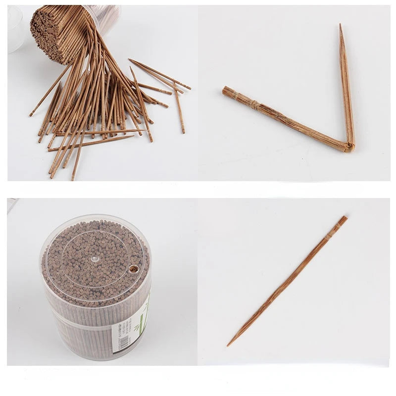 Carbonized Bamboo Toothpicks - 800 Pack Eco-Friendly Disposable Dental Picks