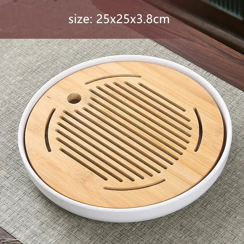 Bamboo Tea Tray with Water Drainage — Gongfu Tea Ceremony Board