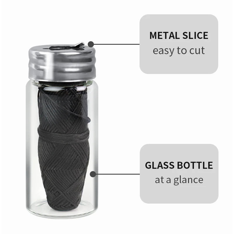 Mint Dental Floss in Glass Bottle – 30m Bamboo Charcoal & Corn Fibre