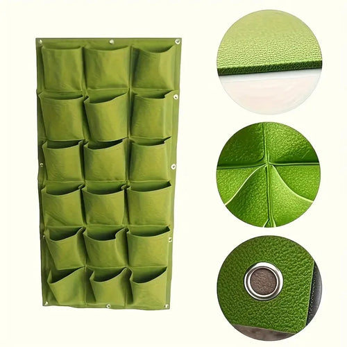 18-Pocket Vertical Garden Planter Bag — Wall-Mounted, Indoor & Outdoor