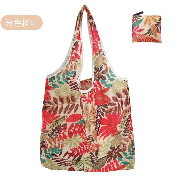 KindFuny Foldable Reusable Shopping Tote Bag – Large Eco-Friendly Grocery Bag | 32 Prints
