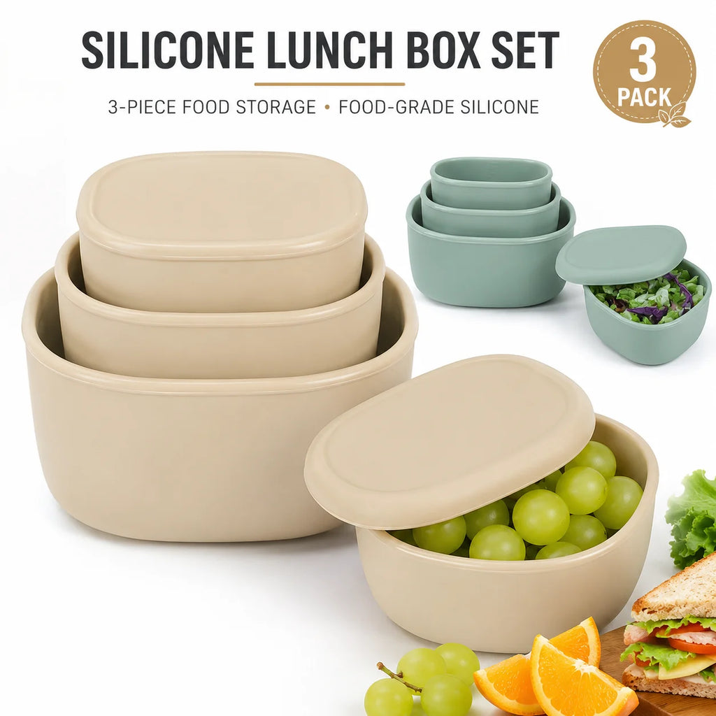 Nesting Silicone Food Containers, Set of 3