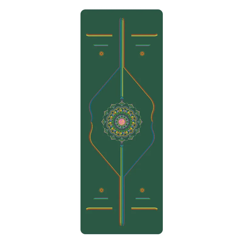 PU and Rubber Yoga Mat with Alignment Guide Lines, 5 mm
