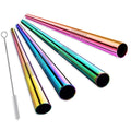 Wide Stainless Steel Boba/Smoothie Straws with Cleaning Brush – Set of 4