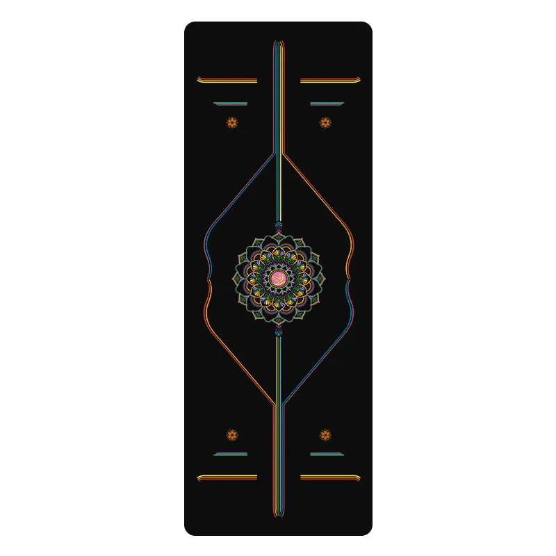 PU and Rubber Yoga Mat with Alignment Guide Lines, 5 mm