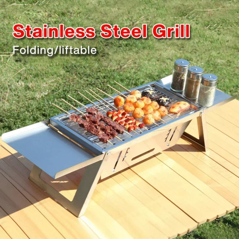 Portable Folding Stainless Steel Charcoal BBQ Grill