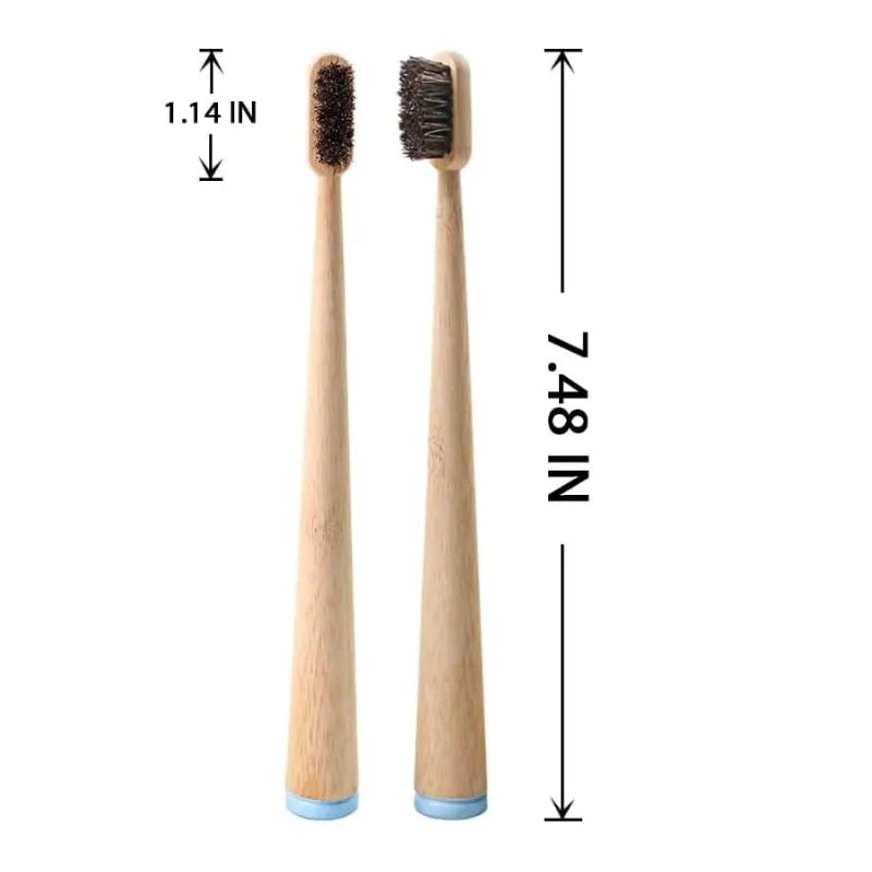 6-Pack Horse Bristle Bamboo Toothbrushes — Hard Bristle, Plastic-Free