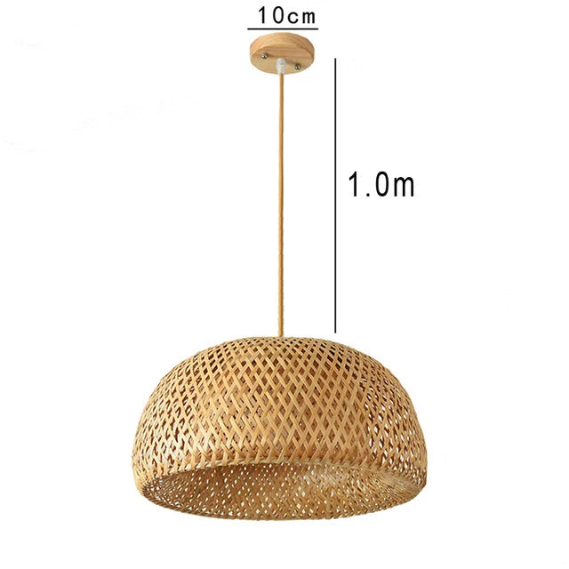 Hand-Woven Bamboo Pendant Light | Natural Wood Lampshade | ZODOLAMP
