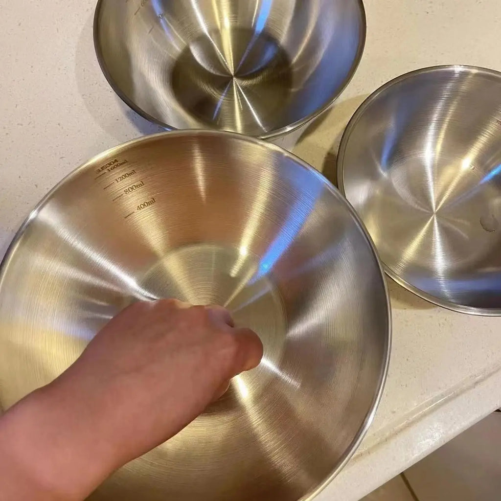 Stainless Steel Mixing Bowls, Single or 3-Size Set