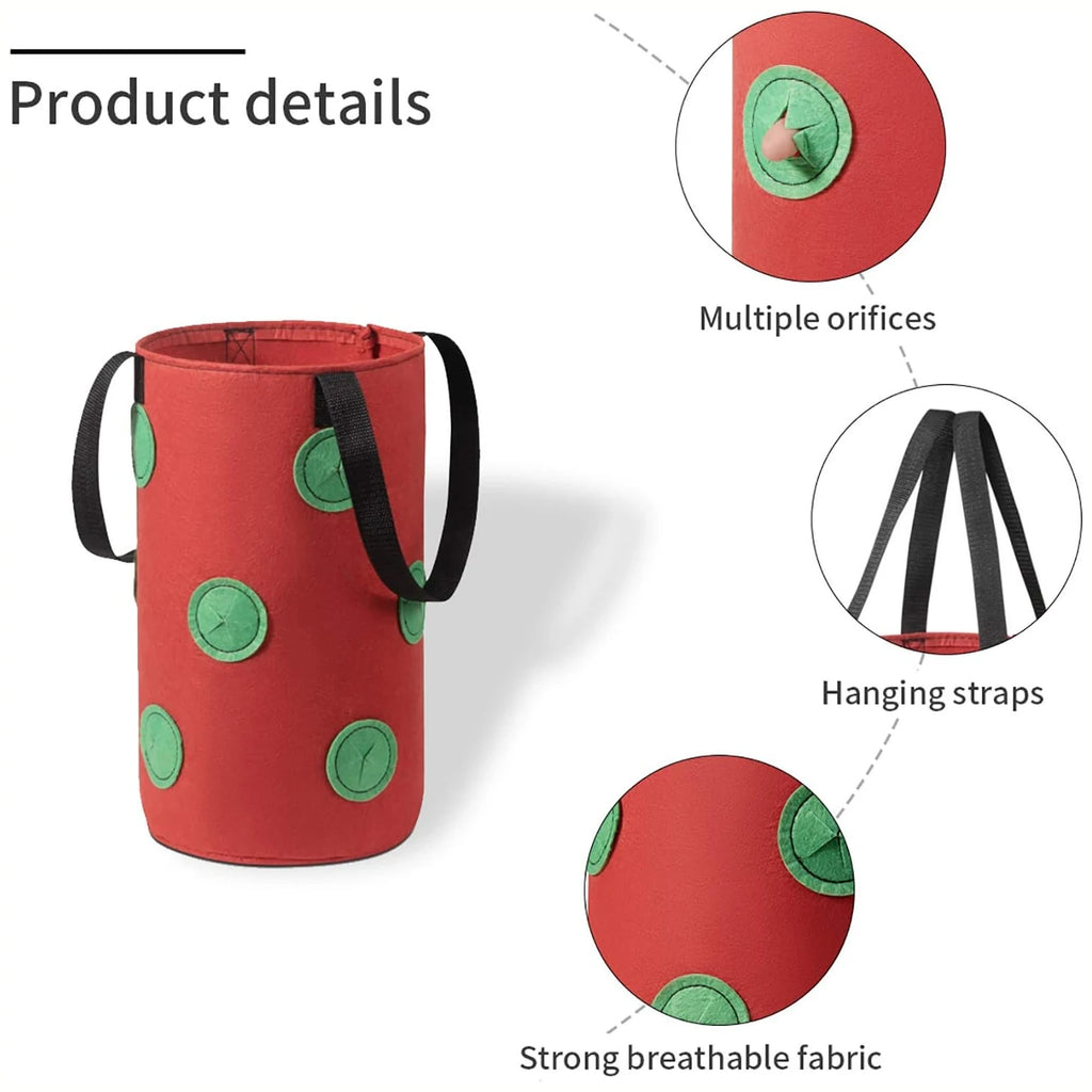 12-Pocket Vertical Hanging Grow Bag — Non-Woven Felt Planter