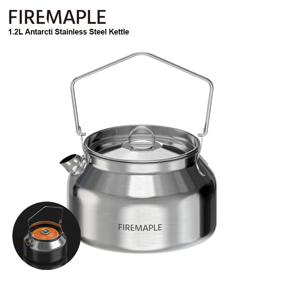 Fire Maple Antarcti 1.2L Camping Kettle | 304 Stainless Steel | Foldable Handle | Backpacking & Bushcraft