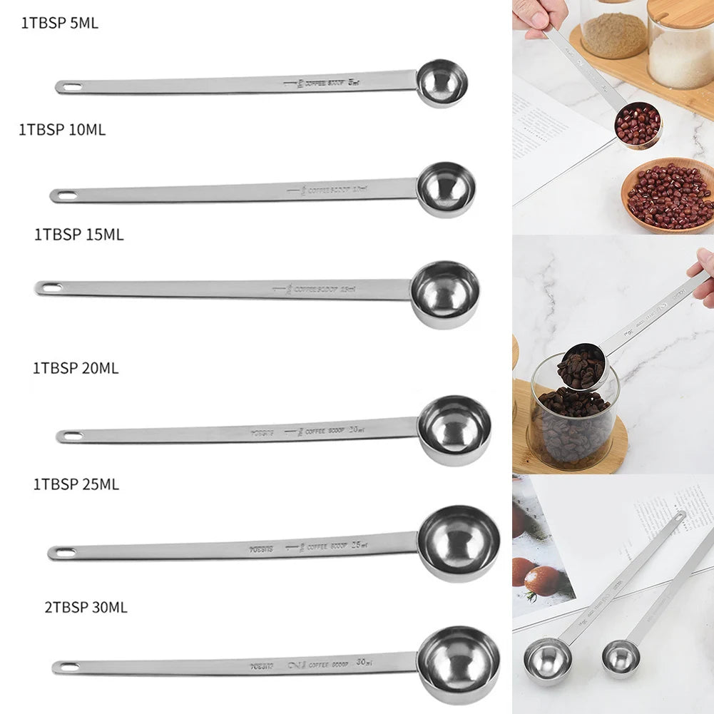Stainless Steel Graduated Coffee Measuring Spoon – Long Handle | 5ml to 30ml