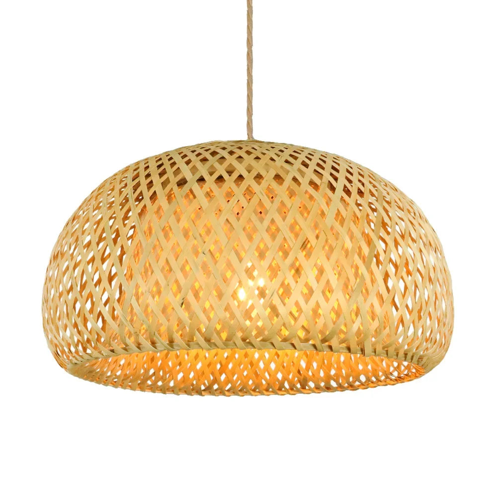 26cm Hand-Woven Bamboo Pendant Light | Warm or Cool White | ZODOLAMP