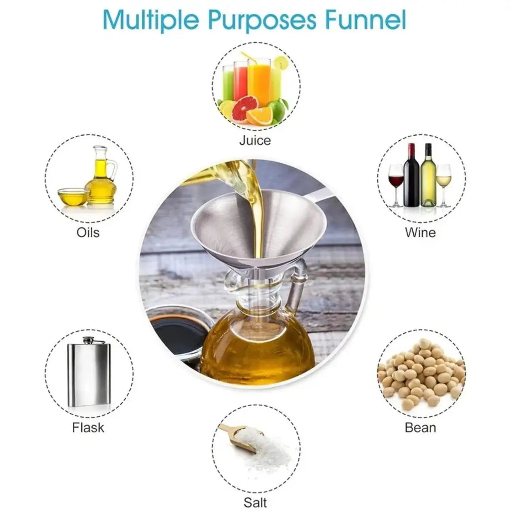 3-Piece Small Stainless Steel Funnel Set