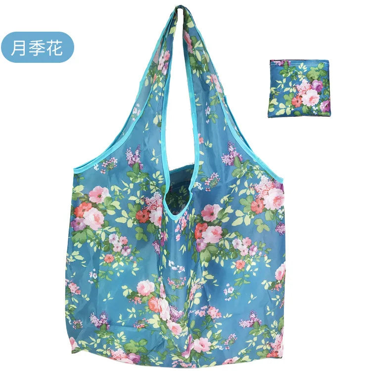 KindFuny Foldable Reusable Shopping Tote Bag – Large Eco-Friendly Grocery Bag | 32 Prints