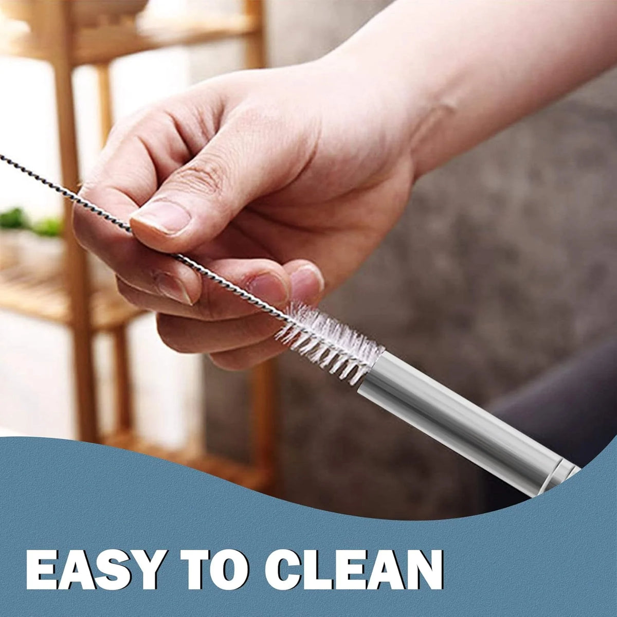 Reusable Stainless Steel Straws with Cleaning Brush – Set of 6