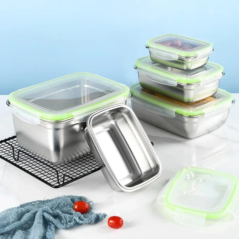 Stainless Steel Food Storage Container with Airtight Seal - 850ml