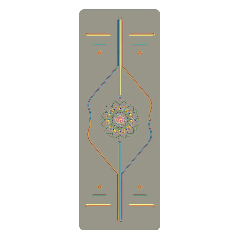 PU and Rubber Yoga Mat with Alignment Guide Lines, 5 mm