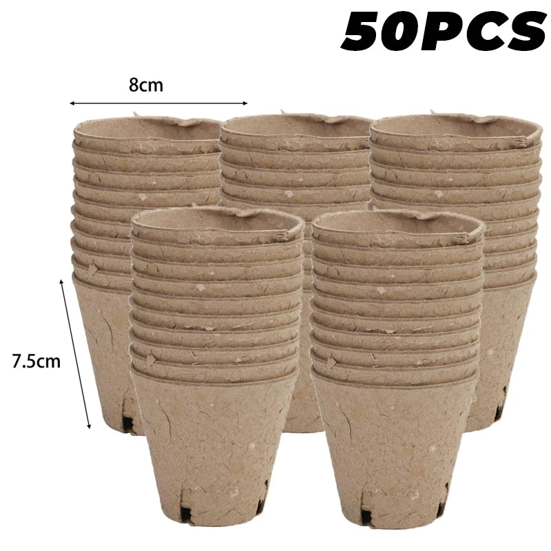 Biodegradable Paper Pulp Seedling Cups | Round & Square | 4 Styles | Packs of 10–50