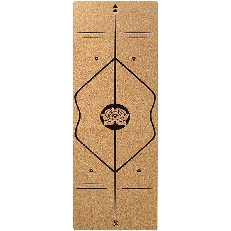 Foldable Cork and Rubber Yoga Mat, 183 × 61 cm