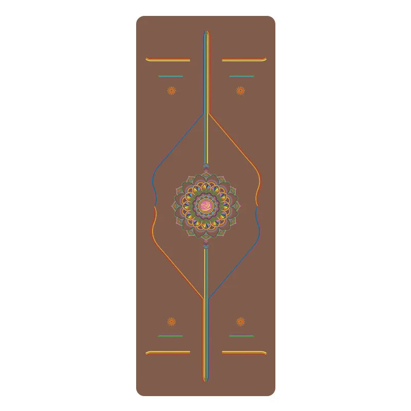 PU and Rubber Yoga Mat with Alignment Guide Lines, 5 mm