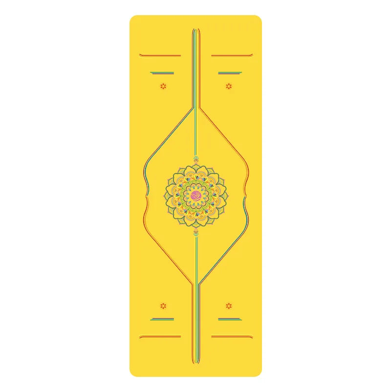 PU and Rubber Yoga Mat with Alignment Guide Lines, 5 mm