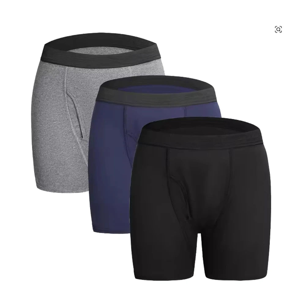 Men's Absorbent Incontinence Boxer Briefs | Cotton & Elastane | Reusable | S–4XL