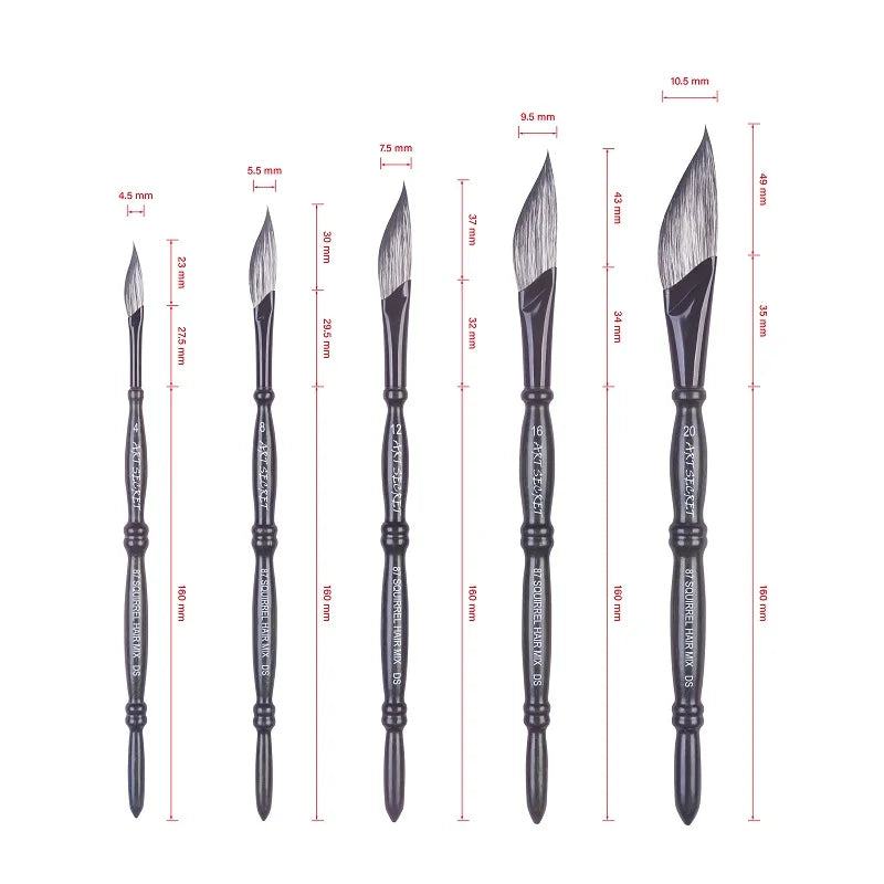 Artsecret 87DS Dagger Stripper Watercolour Brush | Bamboo Handle | Squirrel & Goat Hair | Sizes 4–20