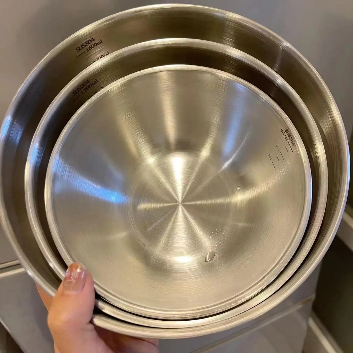 Stainless Steel Mixing Bowls, Single or 3-Size Set