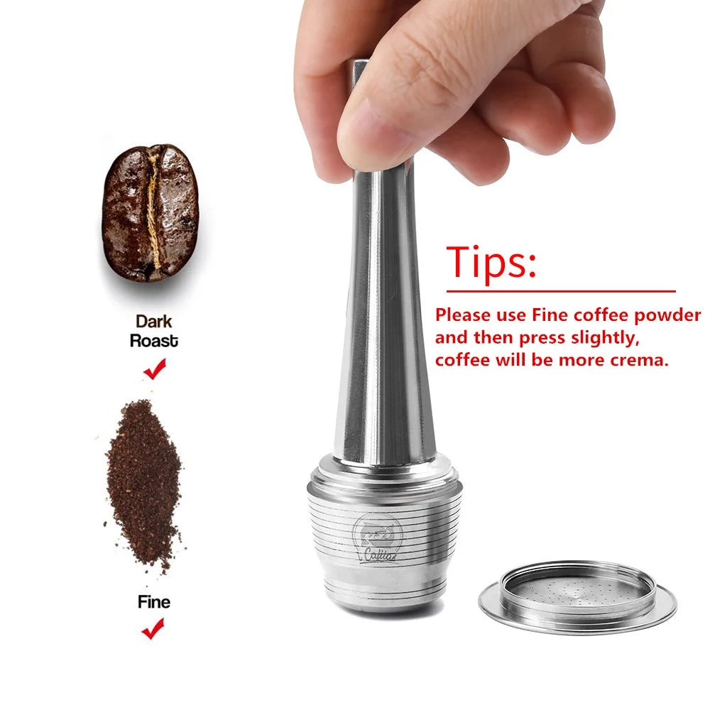 Refillable Stainless Steel Coffee Capsules for Selected Nespresso Machines
