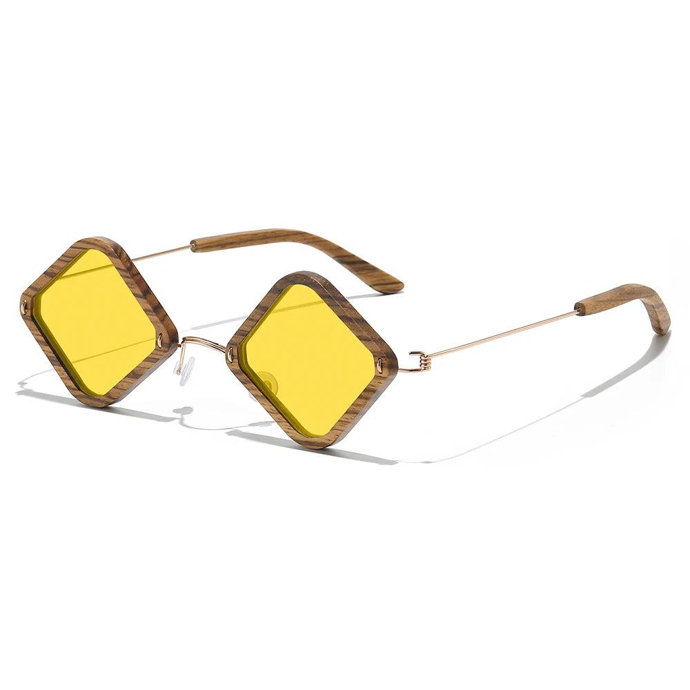 Zebra Wood Sunglasses – Polarized Mirror UV400 Lenses | Women's Rectangle Style