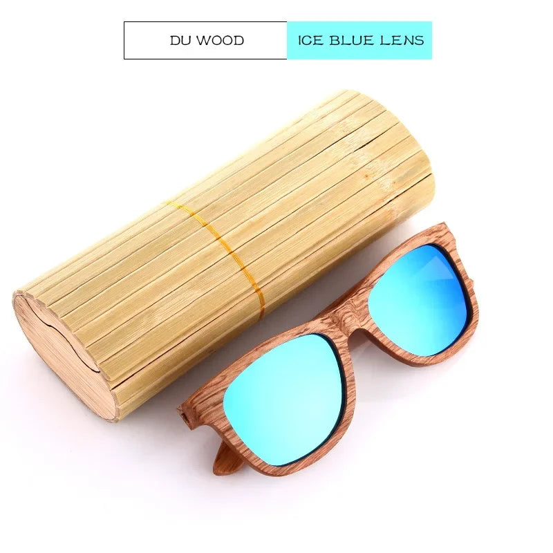 Bamboo Wood Polarized Sunglasses – UV400 Retro Pilot Style