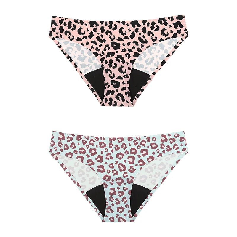 Seamless Low-Rise Period Underwear – 4-Layer, Solid & Leopard Print | S–XXL