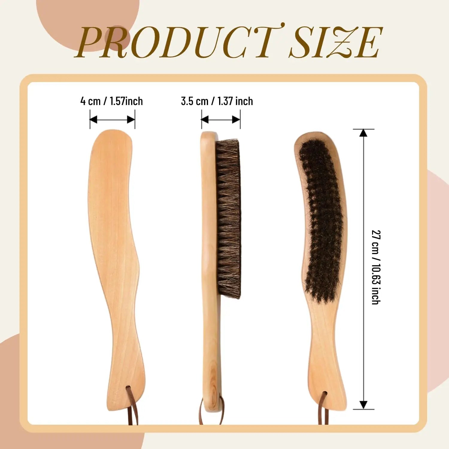 Wooden Horsehair Clothes Brush | Lint, Dust & Pet Hair Remover | Suits, Wool & Cashmere