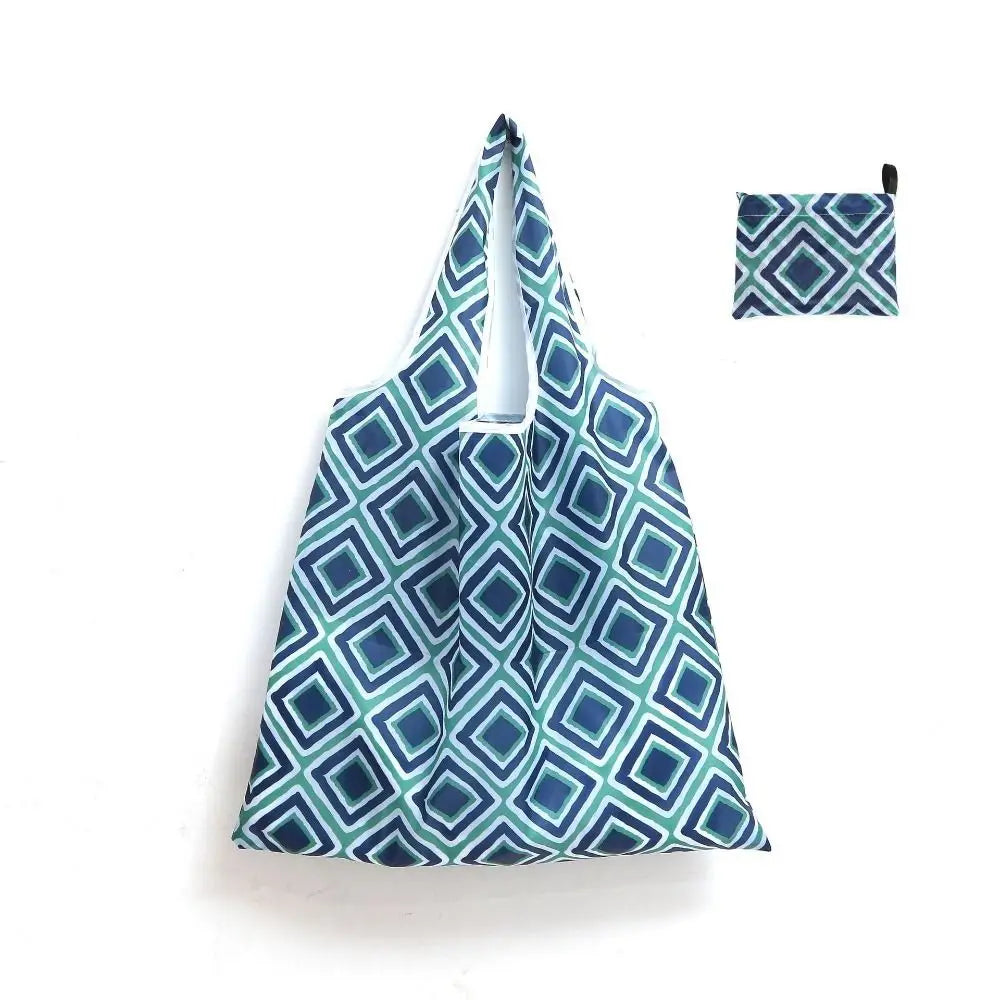 Foldable Polyester Shopping Bag - Large Capacity Washable Reusable Tote