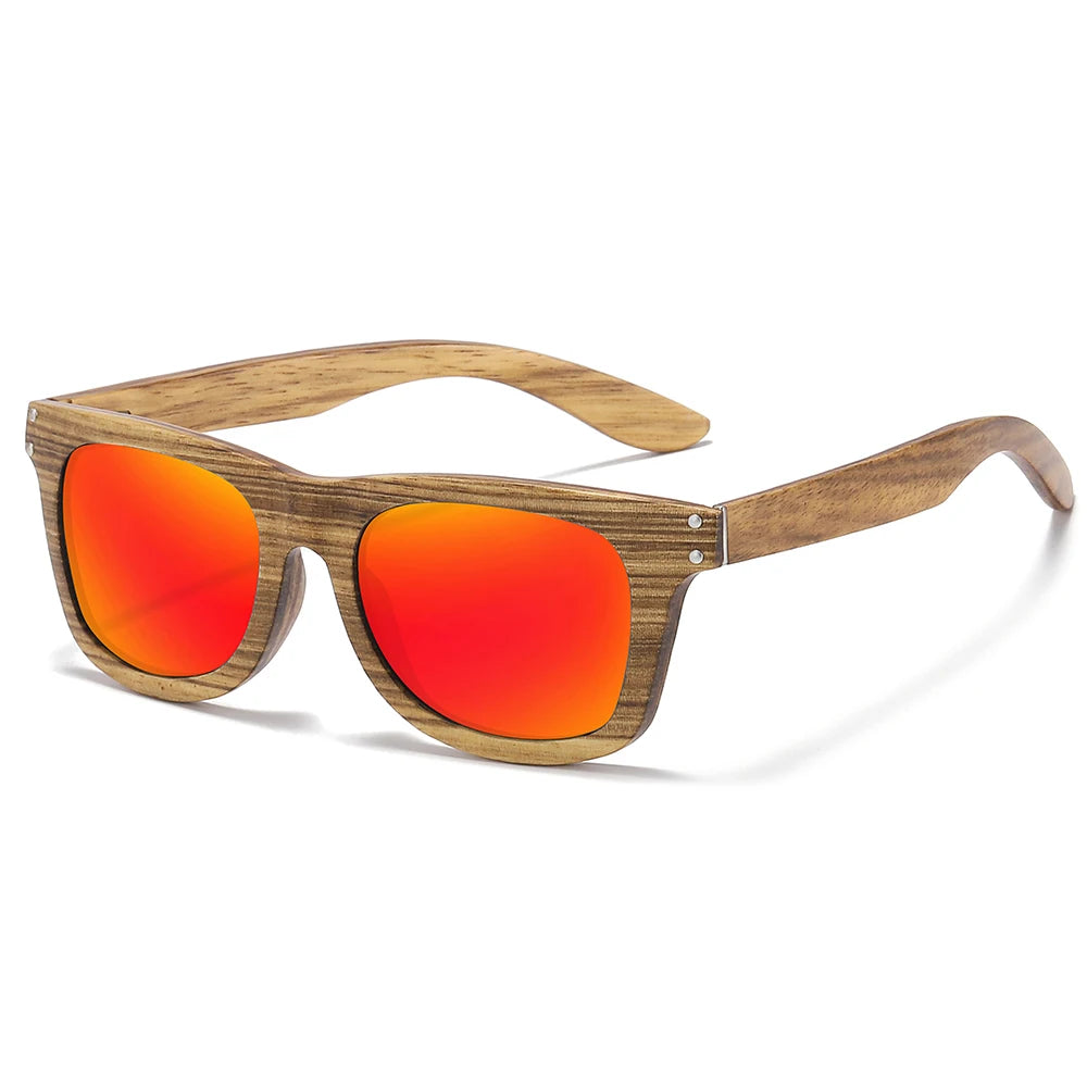 Bamboo Wood Sunglasses – Polarized UV400 Lenses | Zebra Wood Frame