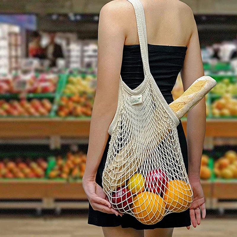 Reusable Cotton Mesh Grocery Bag | Zero-Waste Shopping Bag | 15 Colours