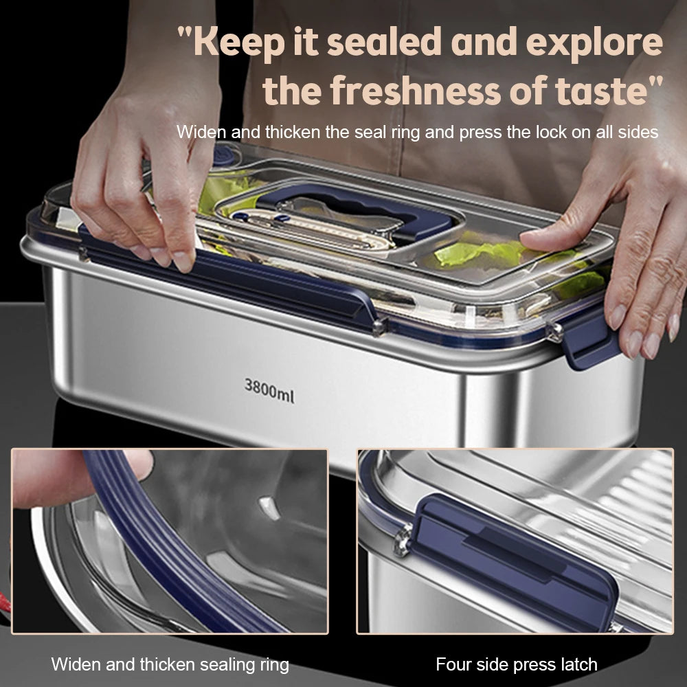 Premium 316 Stainless Steel Food Storage Container with Airtight Lid